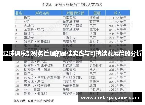 足球俱乐部财务管理的最佳实践与可持续发展策略分析 足球俱乐部财务管理的最佳实践与可持续发展策略分析